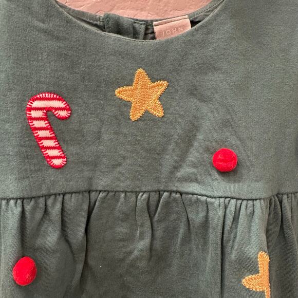 John Lewis Green Christmas Tree Dress - Picture 3 of 11